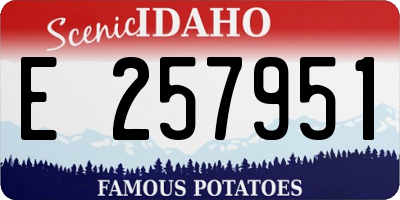 ID license plate E257951