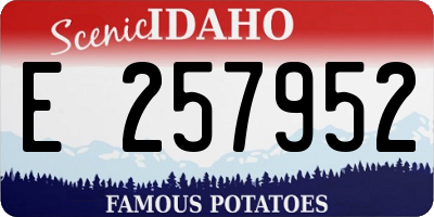 ID license plate E257952