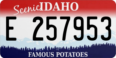 ID license plate E257953