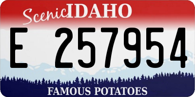 ID license plate E257954