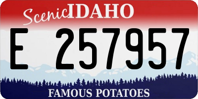 ID license plate E257957