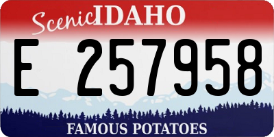 ID license plate E257958