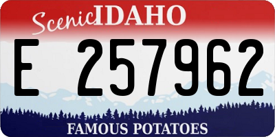 ID license plate E257962