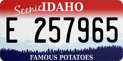 ID license plate E257965