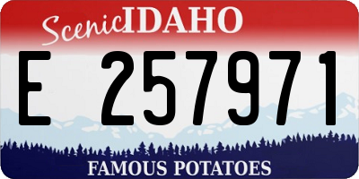 ID license plate E257971
