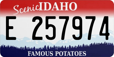 ID license plate E257974