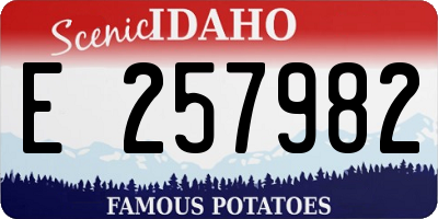 ID license plate E257982