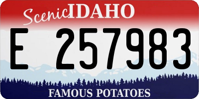 ID license plate E257983