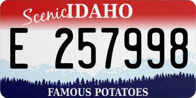 ID license plate E257998