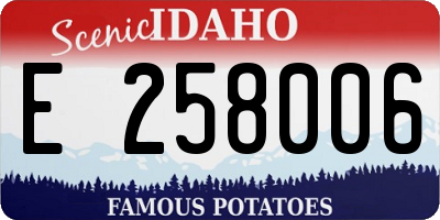 ID license plate E258006