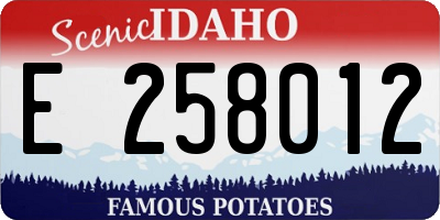 ID license plate E258012