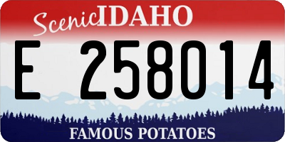 ID license plate E258014