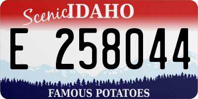 ID license plate E258044