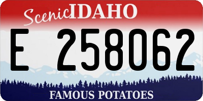 ID license plate E258062