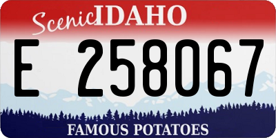 ID license plate E258067