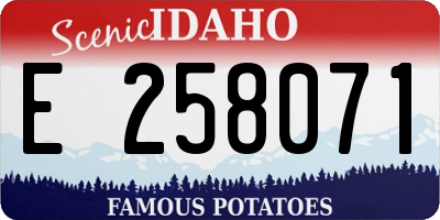ID license plate E258071