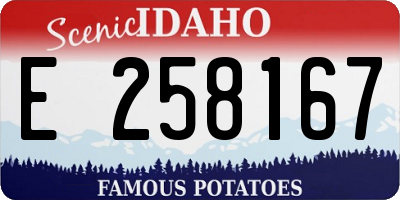 ID license plate E258167