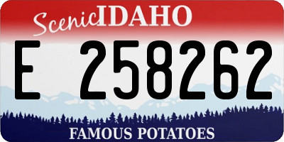 ID license plate E258262
