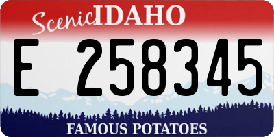 ID license plate E258345