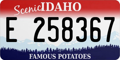 ID license plate E258367