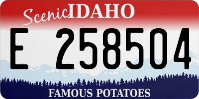 ID license plate E258504