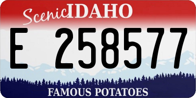 ID license plate E258577
