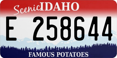 ID license plate E258644