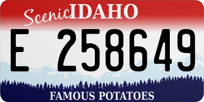 ID license plate E258649