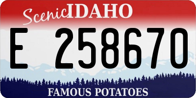 ID license plate E258670