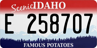 ID license plate E258707