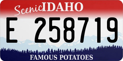 ID license plate E258719