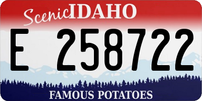 ID license plate E258722