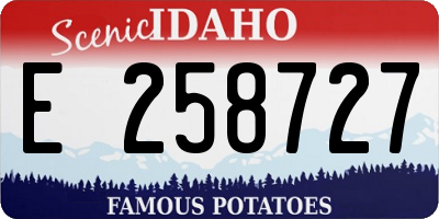 ID license plate E258727