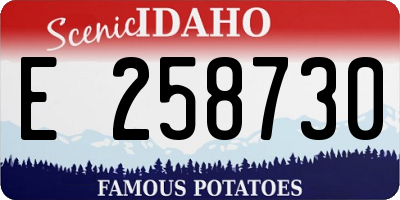 ID license plate E258730