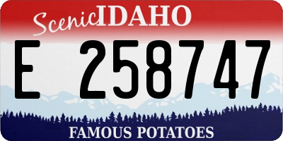 ID license plate E258747