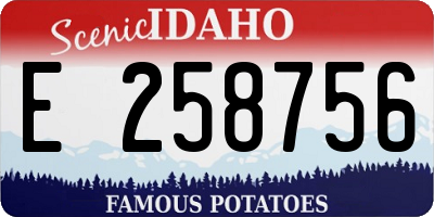 ID license plate E258756
