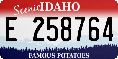 ID license plate E258764