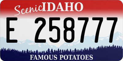 ID license plate E258777