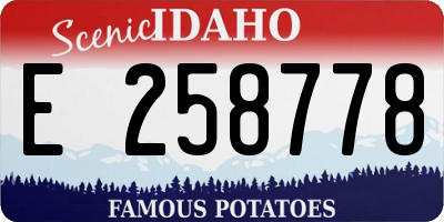 ID license plate E258778