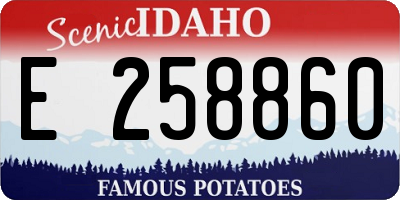 ID license plate E258860