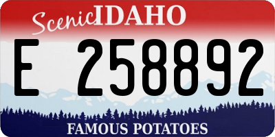 ID license plate E258892