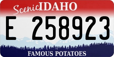 ID license plate E258923
