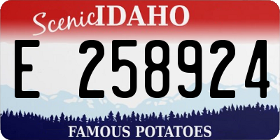 ID license plate E258924