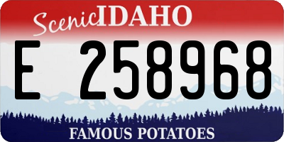 ID license plate E258968