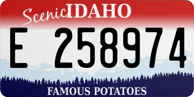 ID license plate E258974