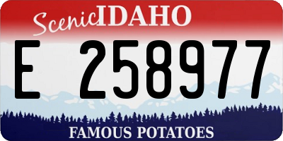 ID license plate E258977