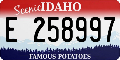 ID license plate E258997