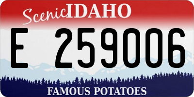 ID license plate E259006
