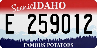ID license plate E259012