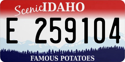 ID license plate E259104